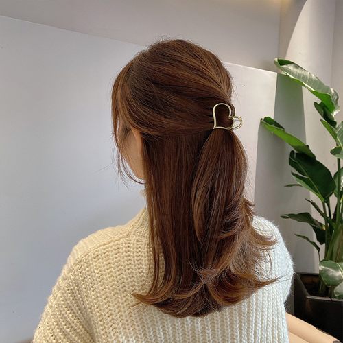 Fashion Hollow Heart Metal Hair Claw Clips Simple Non Slip - 图2