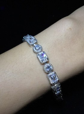 大嘻哈ice排钻超闪手錬欧美钻石锆石insout潮一圈时尚男女hiphop