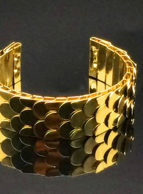 欧美新款春夏时尚性格新款金色手镯手镯风夜店超炫夸张手饰