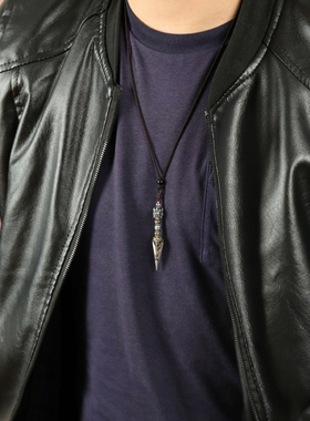 藏式纯铜金刚杵吊坠精美三面普巴杵金刚橛吊坠项链