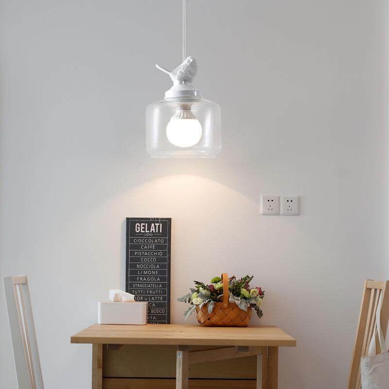 莱忆北欧田园餐厅吧台儿童创意房阳台玄关楼梯单头玻璃小鸟吊灯,淘宝优惠券,粉丝福利购,淘宝优惠卷