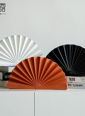 极速折扇陶瓷艺术摆件北欧现代简约家居客厅样板房酒店新中式博P