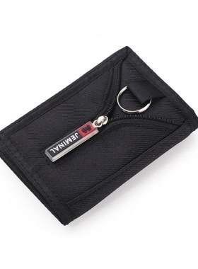 New Men Trifold Wallet Fashion Nylon  Purse Keychain Holder