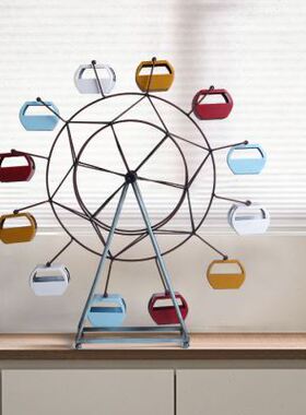 极速北欧摩天轮旋转模型创意家居客厅电视柜装饰品轻奢卧室床头柜