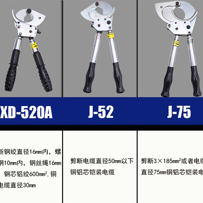 Ratchet Cable Cutter Multifunctional Gear Steel Strand Scissors Manual Hydraulic Wire Rope Breakers Armored Cable Cutter