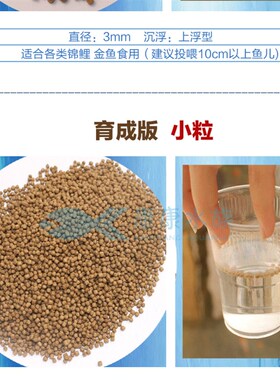 水族箱锦鲤鱼饲料池塘鱼食金鱼 锦鲤鱼食观赏鱼食鱼饲料500克鱼粮
