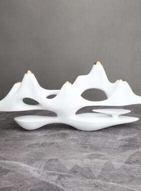 中式脂树富贵山软装饰柜品样板新间售楼1095部酒店客厅书玄关桌面