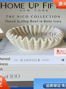 现货凹槽荷叶边装饰碗客厅造型咖啡桌书架和控制台桌造型摆件