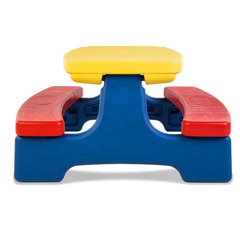 Foldable children's outdoor table and chair with umbrella portable four-person picnic game table furniture kindergarten learning desk