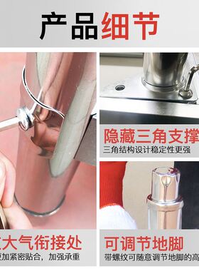 加厚304不锈钢工作台双层桌子长方形厨房专用架子商用烘焙桌台面