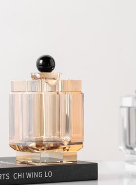 贝子现代柜轻奢几何方块水晶艺摆件电视MLB-2405柜酒办公室玻璃装