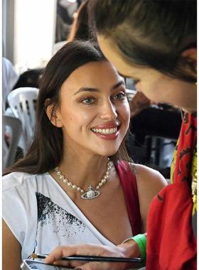 大土星满钻珍珠项链中号时髦chocker百搭锁骨链