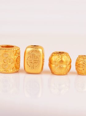 镂空花丝圆珠镂空如意锁包隔珠