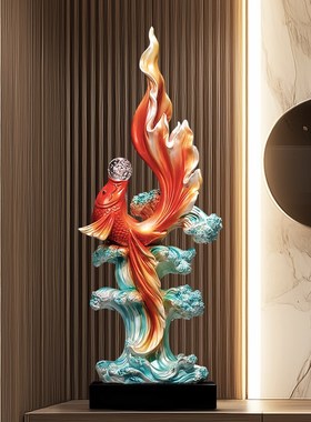 如鱼得水玄关装饰摆件高级感客厅入户酒店L大堂艺术品办公室工艺