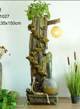 新款五谷丰登风车流水喷泉加湿器 F流水器装饰摆件花园阳台装饰