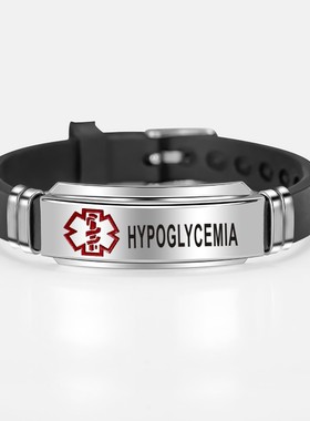 Pulseira clssica de silicone com alerta de identifica??o