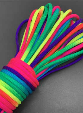 好货5yards 4mm Rainbow Colors Cord Rope III 7 Strand Parachu