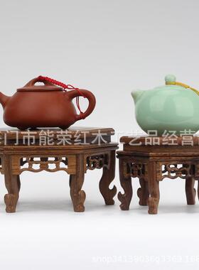 鸡翅套二六角台红木工艺品承接古玩石头盆景茶壶底座厂家直销
