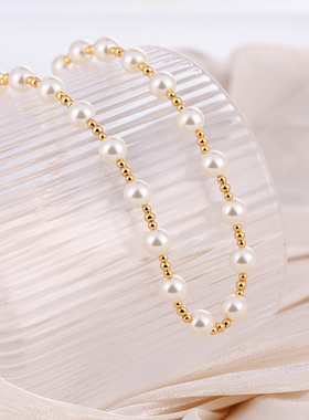 白色珍珠项链女新款小众设计感锁