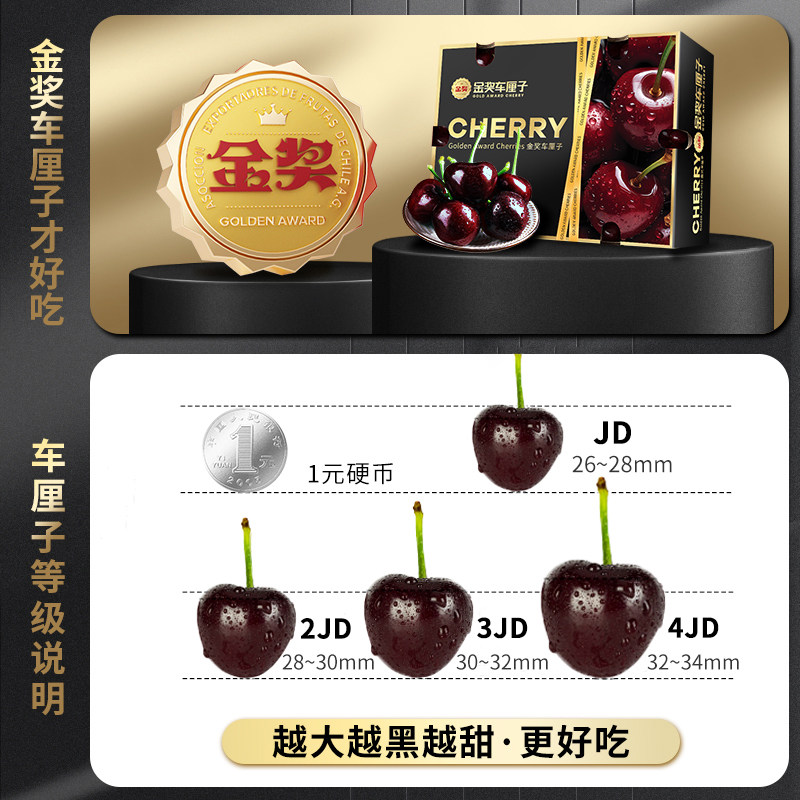 黑钻级 智利车厘子进口特大樱桃5斤4j整箱礼盒装新鲜水果高端应季,淘宝优惠券,粉丝福利购,淘宝优惠卷