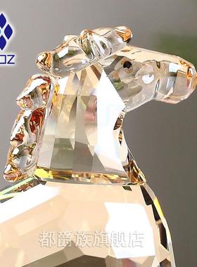 水晶小马摆件十二生肖高档办公桌装饰品创意平安夜耶诞节生日礼物