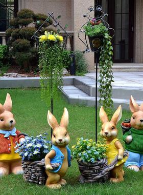 花园别墅庭院幼儿园草坪装饰品户外园林景观雕塑卡通兔子摆件造景