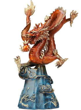 吉善堂《四季兴隆》全铜龙摆件 招财生肖龙青龙书房办公室装饰品