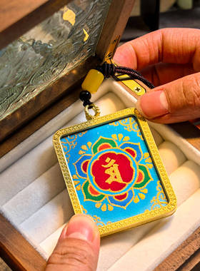 唐卡手绘diy吊坠项链文殊菩萨兔