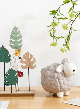 可爱羊治愈系小摆件办公室桌面装饰品家居客厅房间送女生生日礼物