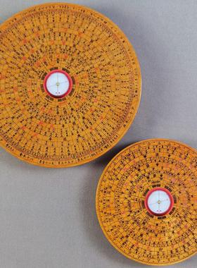 桃木罗盘实木质纯手工高精度专业随身携带三合综合办公室桌面摆件