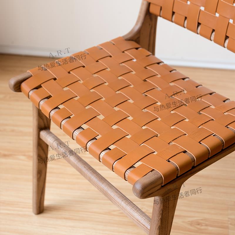 芬纳维亚ART 简约家用现代餐桌椅 Nivali 设计师实木编织靠背餐椅 - 图1