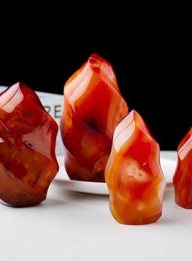 天然红玛瑙火炬摆件原石打磨标本家居办公客厅装饰品开业乔迁礼品