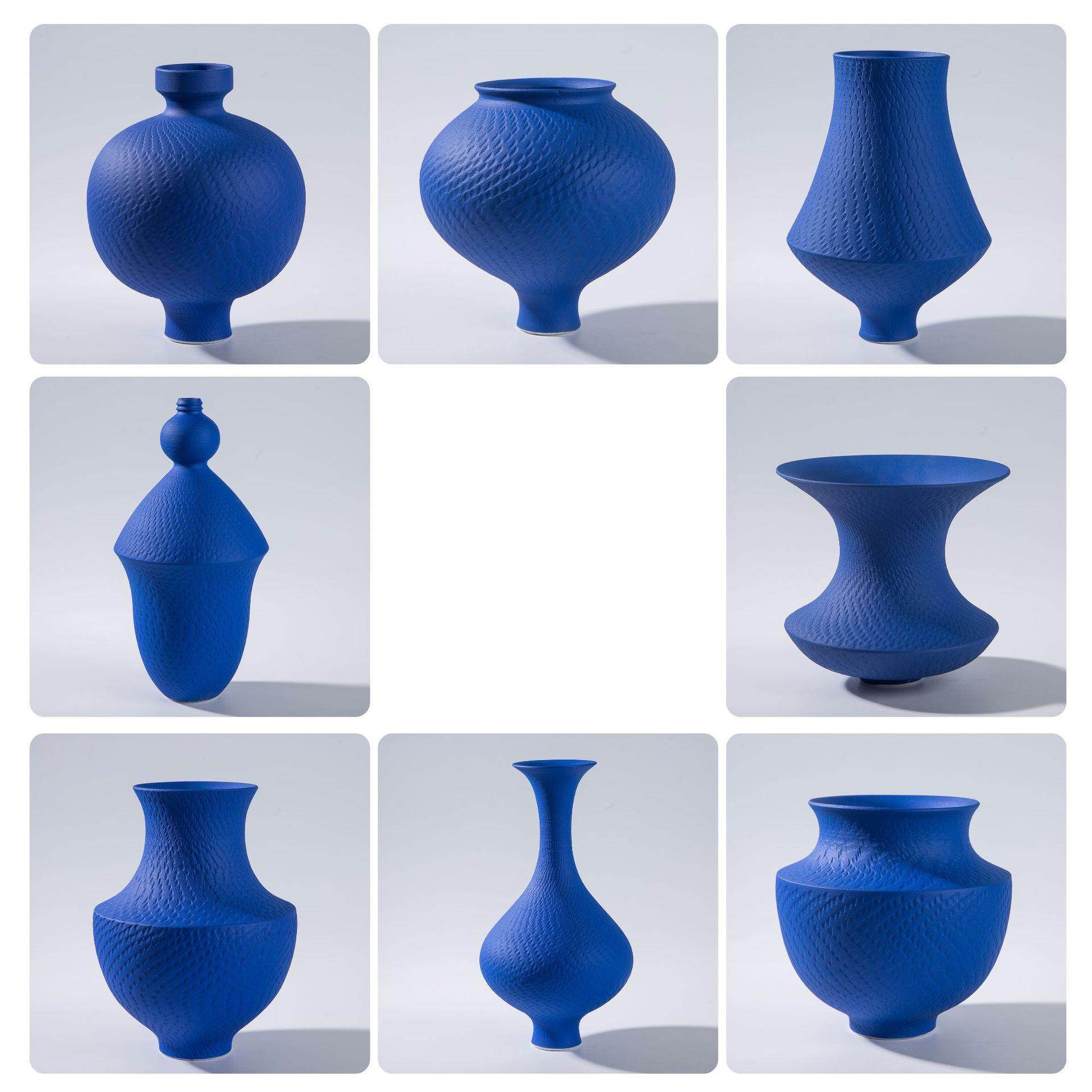 景德镇高温陶瓷花瓶中式简约克莱因蓝系列九件套,淘宝优惠券,粉丝福利购,淘宝优惠卷