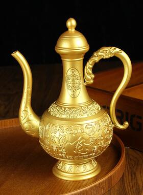 黄铜百福酒壶家居餐厅桌面纯铜摆件装饰品金属工艺品义乌地摊