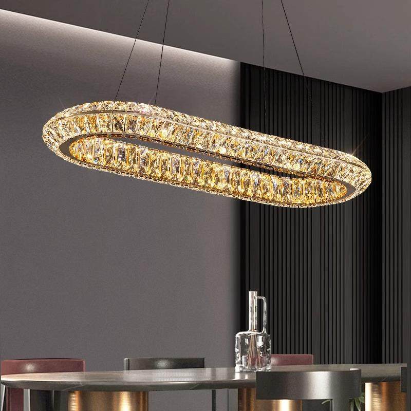 客厅吊灯水晶灯设计师轻奢圆环大气高档卧室灯创意艺术餐厅灯家用,淘宝优惠券,粉丝福利购,淘宝优惠卷