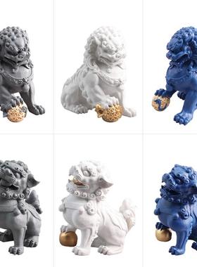 新中式狮子摆件现代样板间别墅客厅电视柜家居装饰动物雕塑工艺品