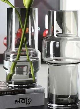 肚瓶 玻璃花瓶透明现代简约 客厅装饰品北欧餐桌鲜花花插创意摆件