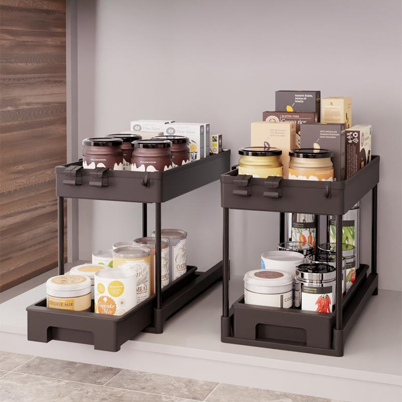 厨房抽拉式置物架卧室多层储物架冰箱夹缝收纳可移动小推车置物架 - 图0