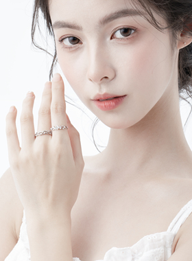 DVNRR满目玫瑰闺蜜对戒甜蜜女友