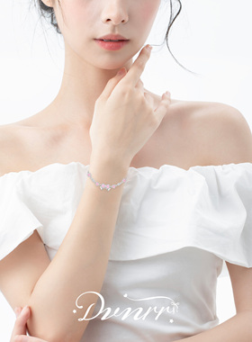 DVNRR 闪闪蝴蝶结 原创设计 奶油风少女心甜美精致温柔氛围感手链