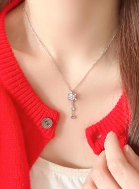 DVNRR雪花轻奢设计满钻流苏项链