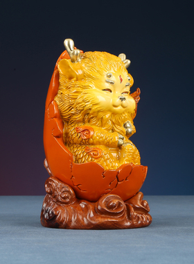 速发铜欣居 彩铜宠麟幼崽麒麟蛋麒家祥书房桌面生日礼品工艺品摆