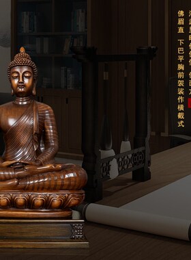 速发 泰国客摆件弥居佛像供奉家勒紫檀木色装饰佛厅店铺开业