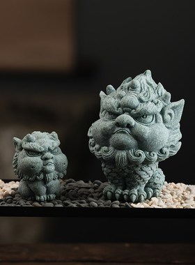 速发锦山麒貔貅茶宠桌面摆件精品小可养青砂麟国风堂石茶桌客厅
