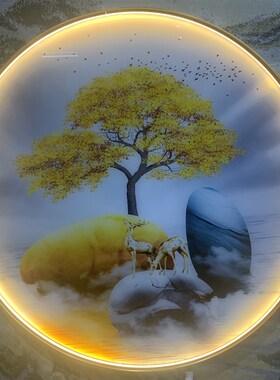 速发发光画框圆形金属灯镜框纱布画外框装饰画装裱发光型材