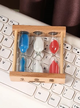 速发时间沙漏计时/儿童5器1/分开流沙瓶摆件钟学礼物桌面装饰送朋