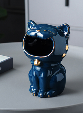 速发陶瓷创意家居收台盒玄关鞋柜收银纳桌面进门口收纳猫摆件