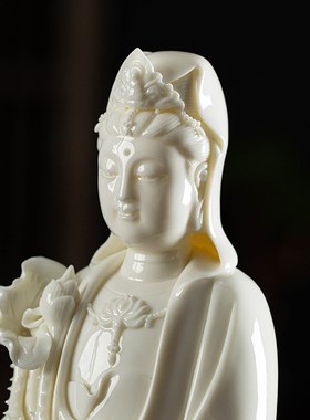 速发久供陶瓷观音佛像关奉家用德化白瓷观世音菩萨像摆件家居玄造