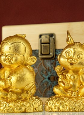 炫金纯铜十二生肖属相全套鼠牛虎兔龙蛇马羊猴鸡狗家居装饰工艺品