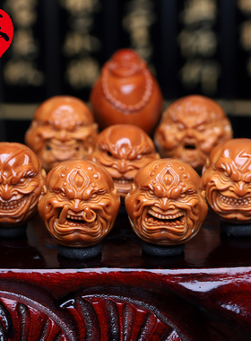 橄榄核手串 新款山鬼恶僧佛爷核雕手把件大籽手工雕刻 文玩手链男